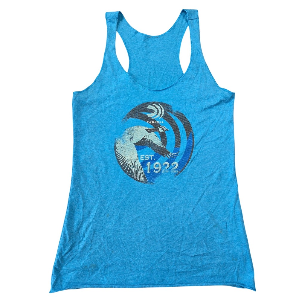 Federal Ammunition Graphic Racerback Tank Top Blue Women Small Hunting Western